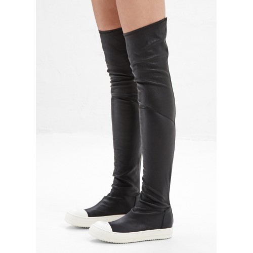 Rick Owens BLACK / WHITE THIGH HIGH SNEAKERS